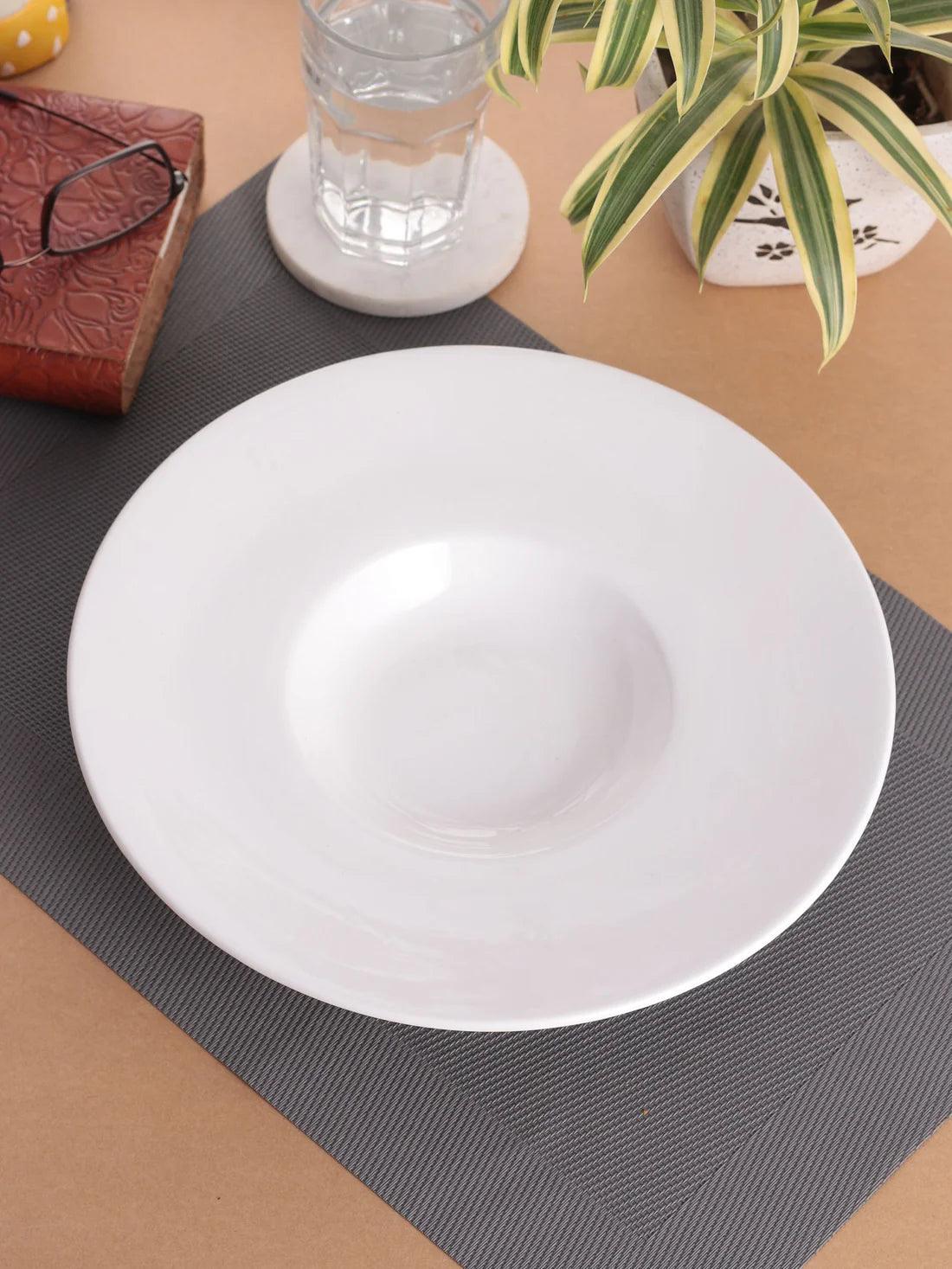 Clay Craft Basic Platter Gourmet Plate Flat 1 Piece Plain White