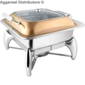 Opulent Series -  Opulent Gold Square Glass Lid With Arc Legs (6.5 Ltrs)