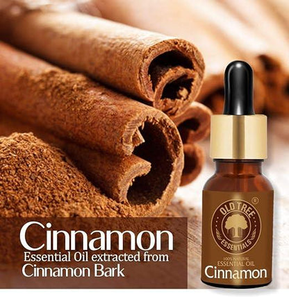 Old Tree Pure Cinnamon Essential Oil (15ml) - for Skin, Reduce Dandruff, Hair Growth