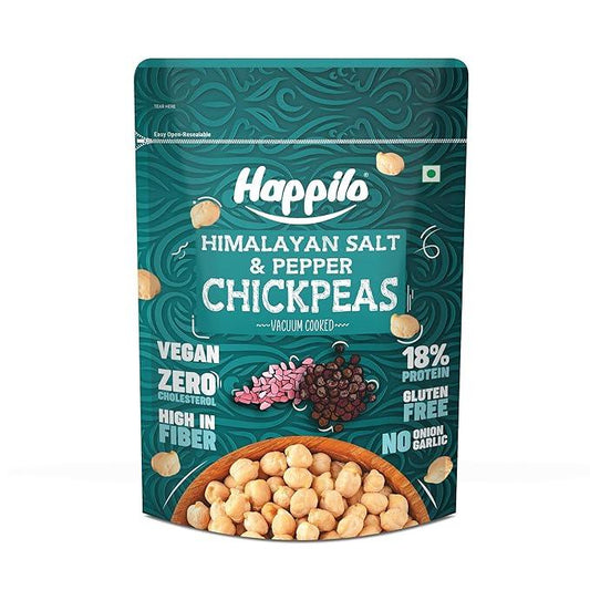 Happilo Premium Super Snack Himalayan Salt & Pepper Chickpeas 110g, Crunchy and Delicious, Super Healthy