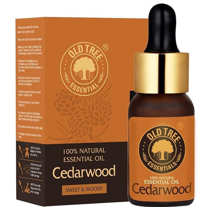 Old Tree Cedarwood Essential Oil (15ml) - for Home Fragrance, Aromatherapy, Skin, Hair, Diffuser, Candle Making - Massage Oil with Dropper for Relaxation and Soothe Muscles