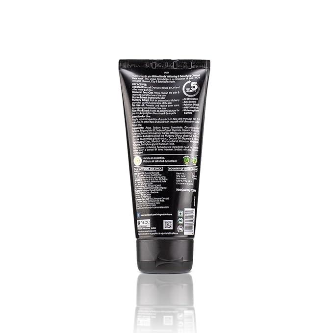 VLCC Ultimo Blends Charcoal Face Wash - 100ml - Whitening & Detoxifying, Acne Control, Exfoliation, Whitening with Activated Charcoal & Aloe Vera Extract