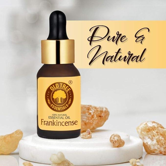 Old Tree Pure Frankincense Essential Oil (15ml) - for Muscle Pain, Spicy & Woody Fragrance