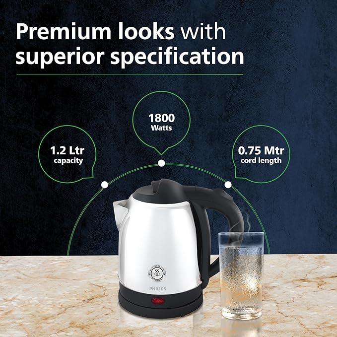 Philips HD9373/00 1.5 L Kettle with 25% thicker body for longer life