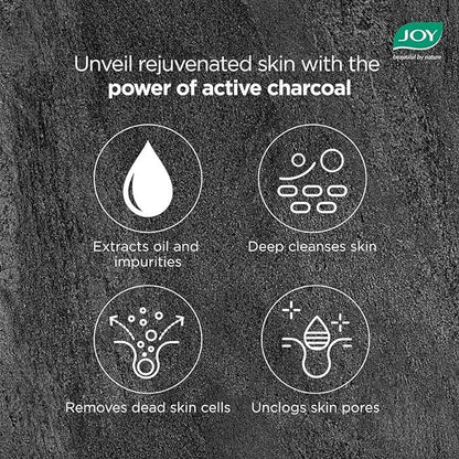 Joy Charcoal Face Wash for Oil Control & Dirt Removal (150ml) | Fights Pollution, Blackheads, Acne & Pimples | Activated Charcoal Face Wash For Oily Skin For Men & Women