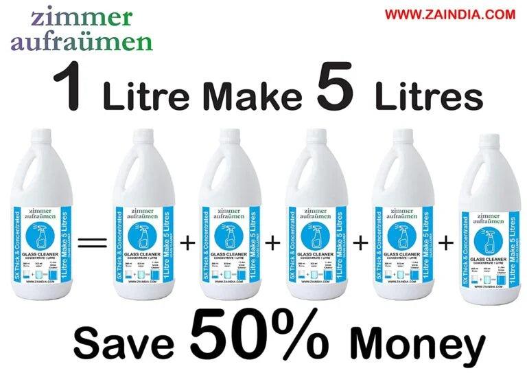 Zimmer Aufraumen Glass Cleaner Concentrate 5 Liters (Makes 25 Liters Cleaner)