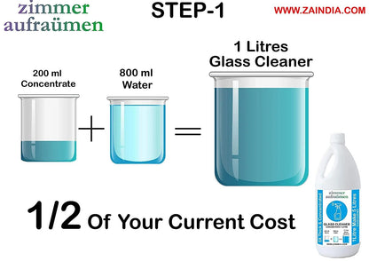 Zimmer Aufraumen Glass Cleaner Concentrate 5 Liters (Makes 25 Liters Cleaner)