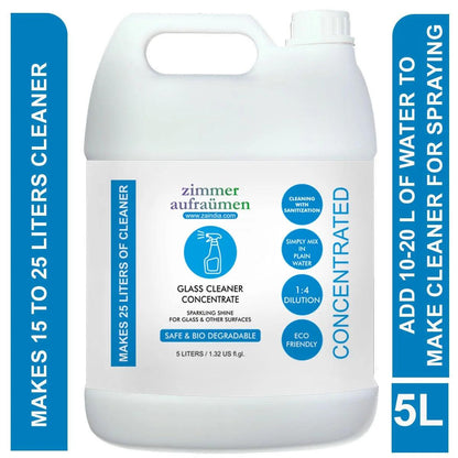 Zimmer Aufraumen Glass Cleaner Concentrate 5 Liters (Makes 25 Liters Cleaner)