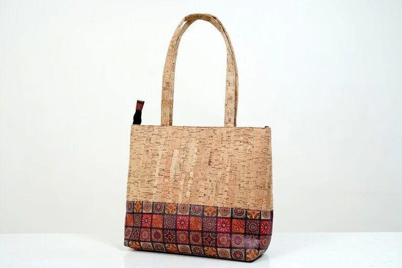 Cork Bags & Purses - Tote Bag Box Print