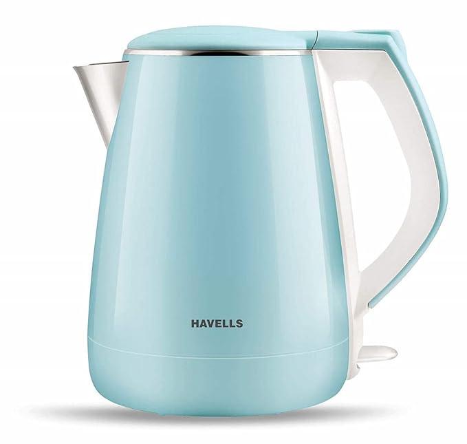 Havells Electric Kettle Aqua Plus 1250 Watts 1.2 liters , Double Layered Cool Touch Outer Body