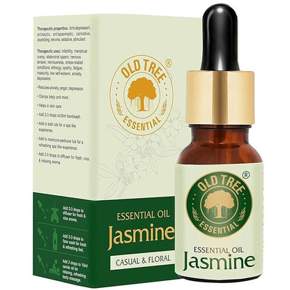 Old Tree Jasmine Essential Oil (30ml) - for Skin, Hair, Bathing, Pooja, Diffuser, Fragrance & Soap Making - Pure & Original Oil with Dropper for Aromatherapy