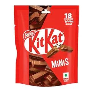 Nestlé KITKAT Minis, Chocolate Coated Wafer Bar, Share Bag, Miniature Pouch, 18x7g | 126g