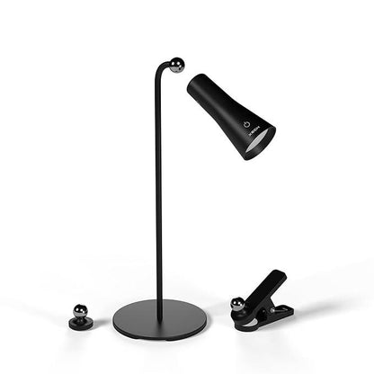 XECH Table Lamp for Study with Multiple Attachments Desk Lamps For Students 4 in 1 Rechargeable Desk Light with Powerful Neodymium Magnets & Adjustable Brightness Reading Lamp USB C Charging (Magneto) (Black)