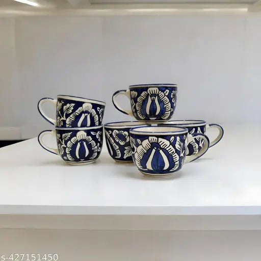 TableWare - Boncel Mughal Print Ceramic Tea/Coffee Cup set of 6  MYA-XYX-016