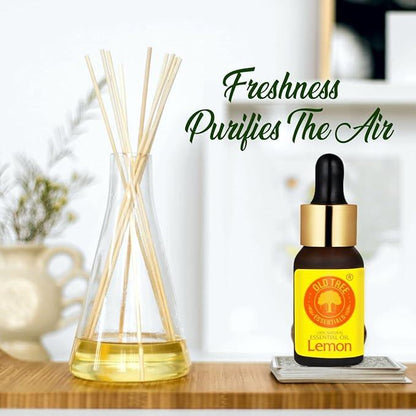 Old Tree Pure Lemon Essential Oil (15ml) - for Skin, Hair Care, Diffuser, Fragrance, Candle Making - Pure & Natural Stress Relief Oil with Dropper for Aromatherapy