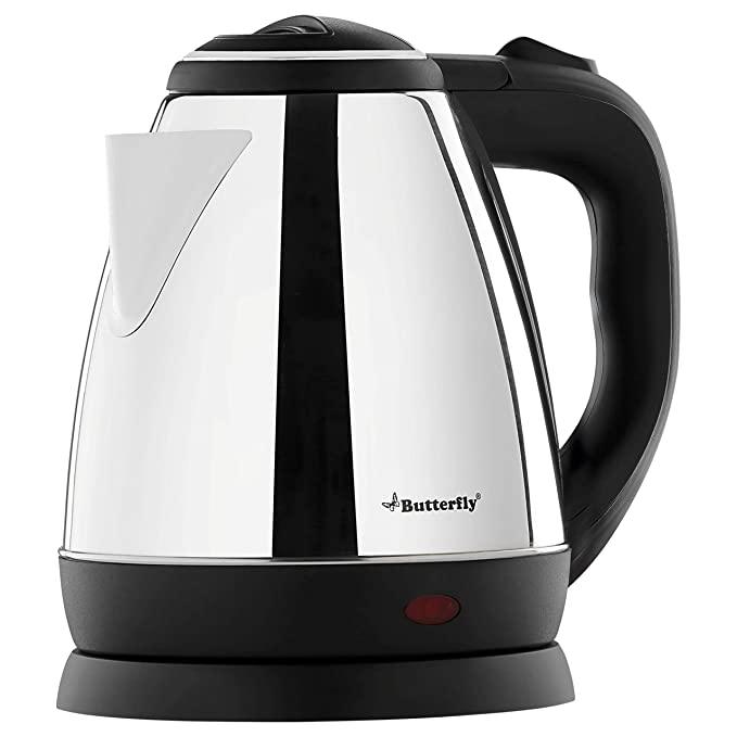 Butterfly EKN 1.5-Litre Electric Kettle (Silver with Black) |Stainless Steel| 1500 watts