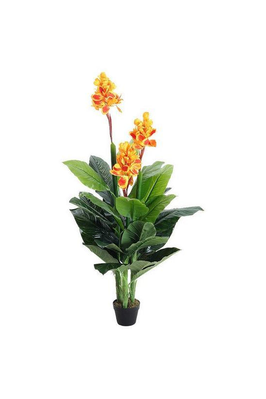 Artificial Plants - Canna Lily Plant Yellow 5.5 ft