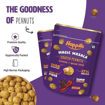 Happilo Premium Super Snack Magic Masala Peanut 150g, Crunchy and Nutty, High in Protein and Dietary Fibre