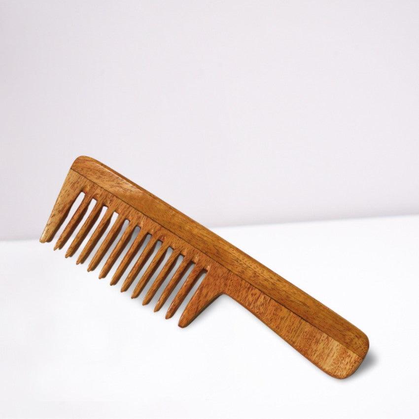 Neem Hair Comb - Handle Wide Teeth Comb