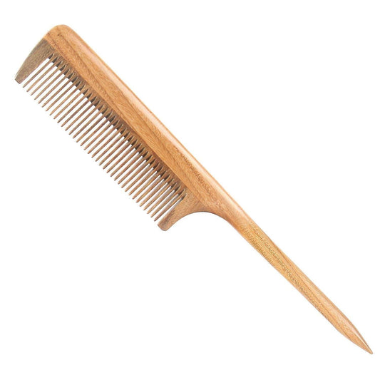 Neem Hair Comb - Rat Tail Handle Comb