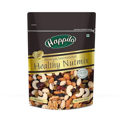 Happilo Premium International Healthy Nutmix 200g, Dried Almonds, Black Raisins, Cashewnuts, Cranberries, Green Raisins, Pistachio Kernels & Walnut Kernels