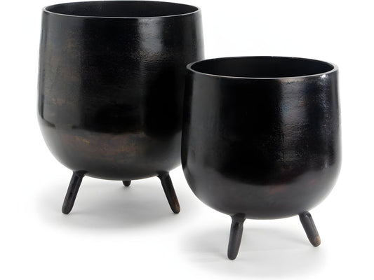 Metaledge Black Tringle Planter -Set/3  -   Matt Black Powder Coated