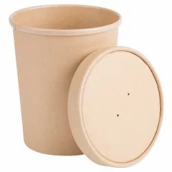 Paper Containers - FB16/FB16K 750ml Flat Bowl - White/ Kraft 148mm