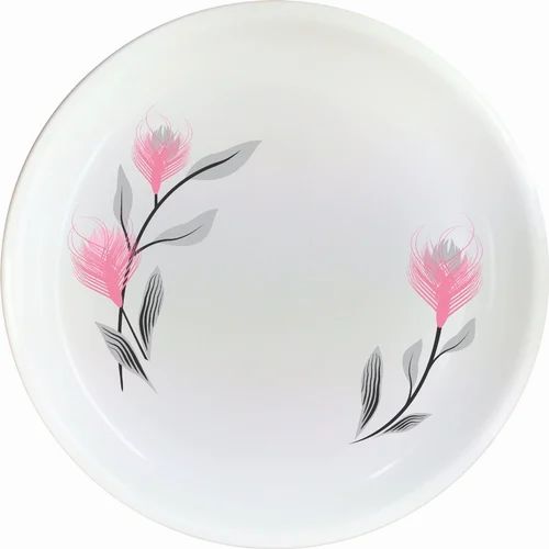 Serving Ware - Curve Born China Print Plates JW-Pink Flower