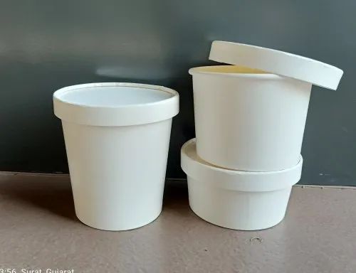 Paper Containers - FB16/FB16K 750ml Flat Bowl - White/ Kraft 148mm