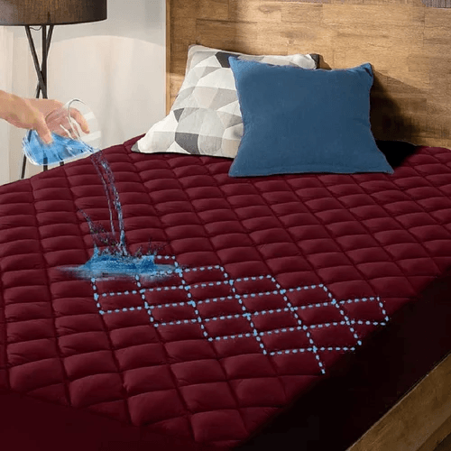 Quilted Mattress Protector-Wine