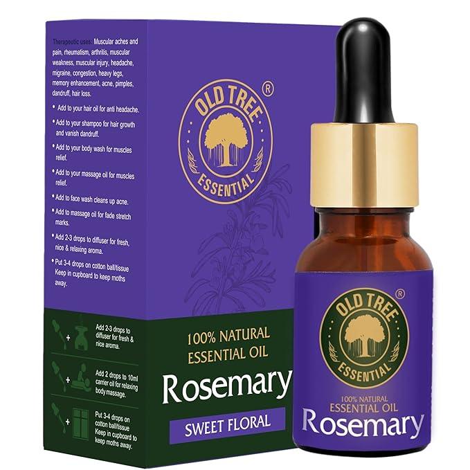 Old Tree Rosemary Essential Oil (30ml) - for Hair Growth for Women & Men - Pure and Natural Oil with Dropper for Skin, Body, Diffuser, Aroma Therapy & Relaxation