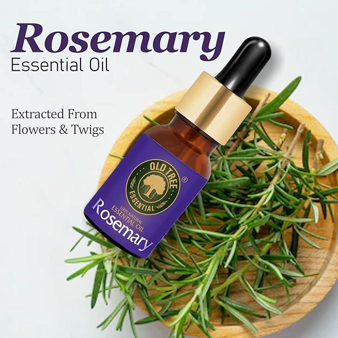 Old Tree Rosemary Essential Oil (30ml) - for Hair Growth for Women & Men - Pure and Natural Oil with Dropper for Skin, Body, Diffuser, Aroma Therapy & Relaxation