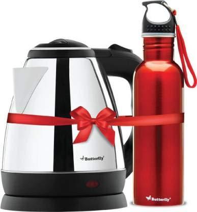 Butterfly Rapid Kettle 1.5 Litre + Eco 750 Ml Water Bottle Black