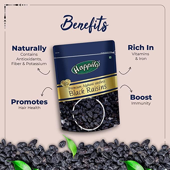 Happilo Premium Afghani Seedless Black Raisins 250 g