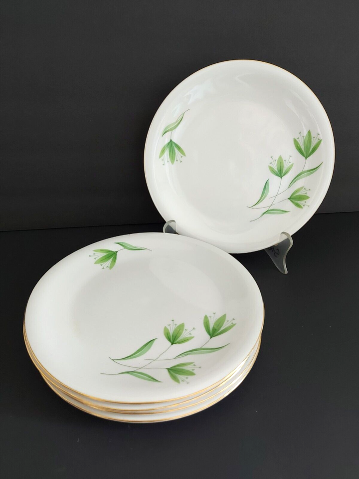 Serving Ware - Curve Born China Print Plates -  JW-Green Flower.