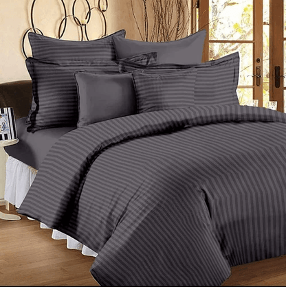 Satin Stripes Bed Sheet Set- KING SIZE