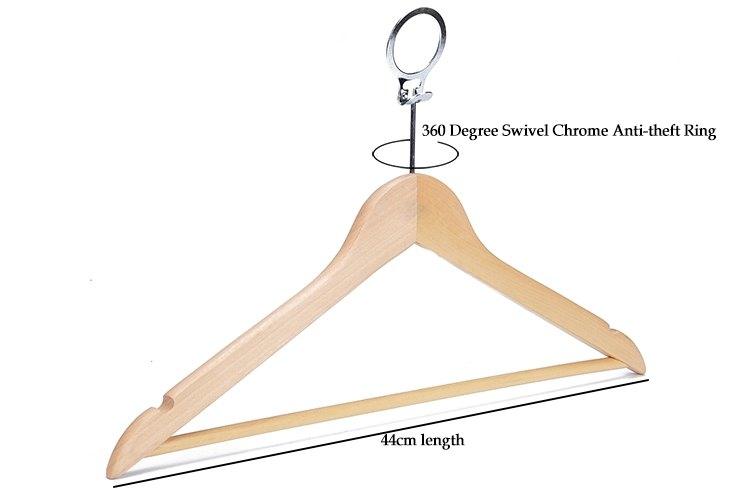 Natural Hotel Anti Theft Wooden Hanger, For Hotels