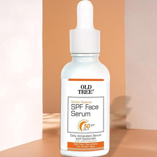 Old Tree Face Serum with SPF 50 for Sun Protection (30 ml) - Sunscreen SPF Serum for UV Rays Protection and Skin Hydration