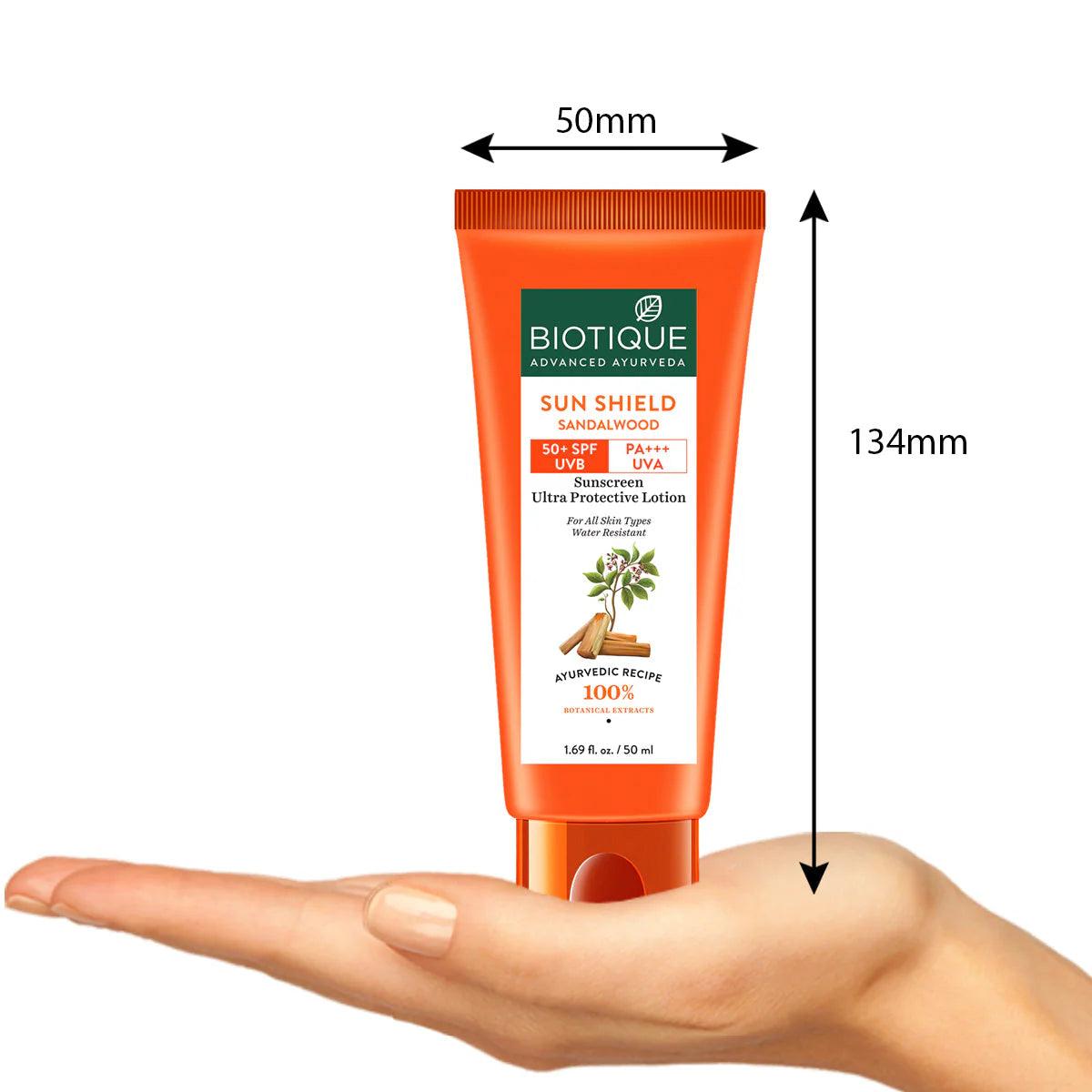 Biotique Sun Shield Sandalwood 50+Spf Suncreen Lotion 50ml