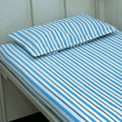 BED LINEN ECONOMY-BED SHEET SUITING CHECK / STRIPE-SINGLE BED SHEET- 60 x 90