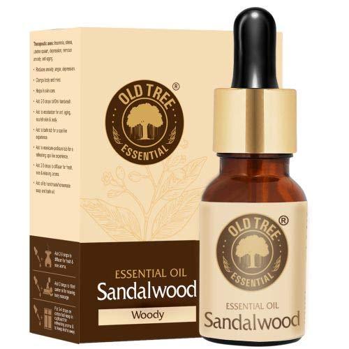 Old Tree Pure Sandalwood Essential Oil for Fragrance, Skin, Bathing (15ml) - Chandan Oil with Dropper for Stress Relief & Relaxation, Aromatherapy, Diffuser, Soap & Candle Making