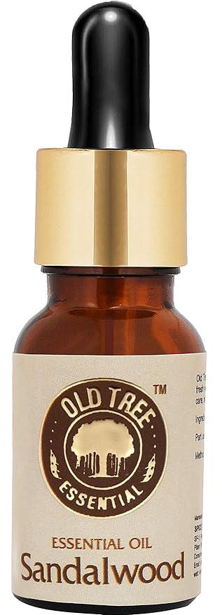 Old Tree Pure Sandalwood Essential Oil for Fragrance, Skin, Bathing (15ml) - Chandan Oil with Dropper for Stress Relief & Relaxation, Aromatherapy, Diffuser, Soap & Candle Making