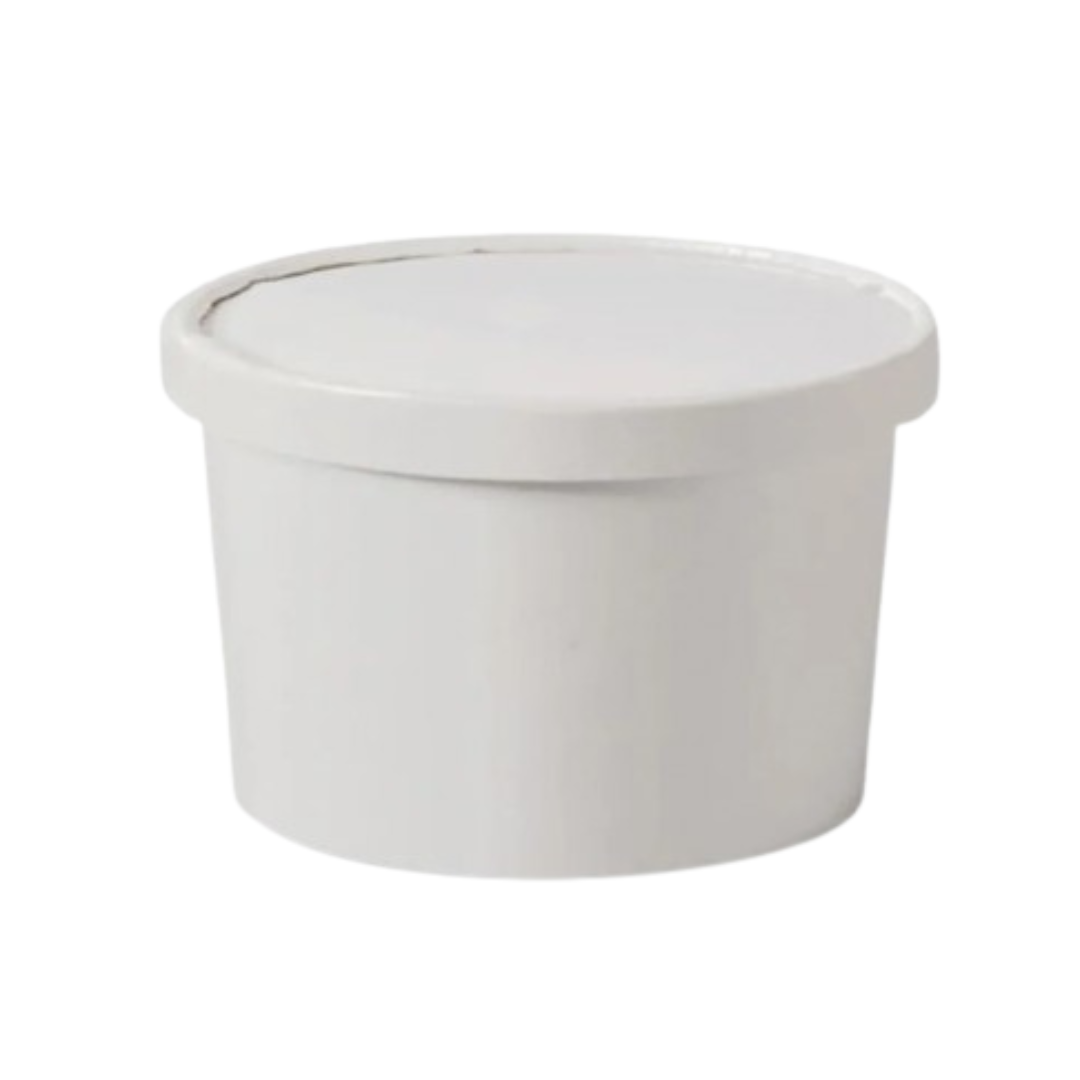 Paper Containers - FB16/FB16K 750ml Flat Bowl - White/ Kraft 148mm