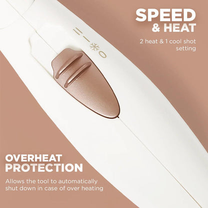 IKONIC ME HAIR DRYER TRAVEL EXPRESS - WHITE & ROSE GOLD