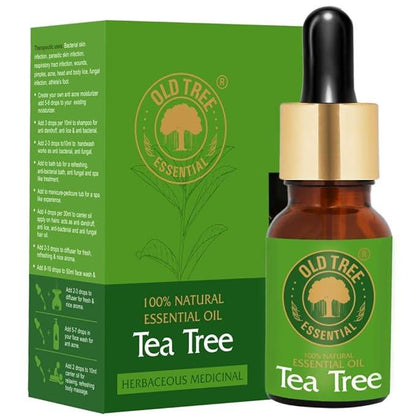 Old Tree 100% Pure & Natural Tea Tree Essential Oil for Skin, Diffusers, Hair, Body, Acne, & Nail care | Premium Therapeutic Grade Tea Tree Oil for Aromatherapy, Stress relief - 30 ml