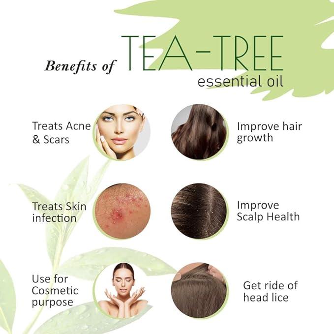 Old Tree 100% Pure & Natural Tea Tree Essential Oil for Skin, Diffusers, Hair, Body, Acne, & Nail care | Premium Therapeutic Grade Tea Tree Oil for Aromatherapy, Stress relief - 30 ml